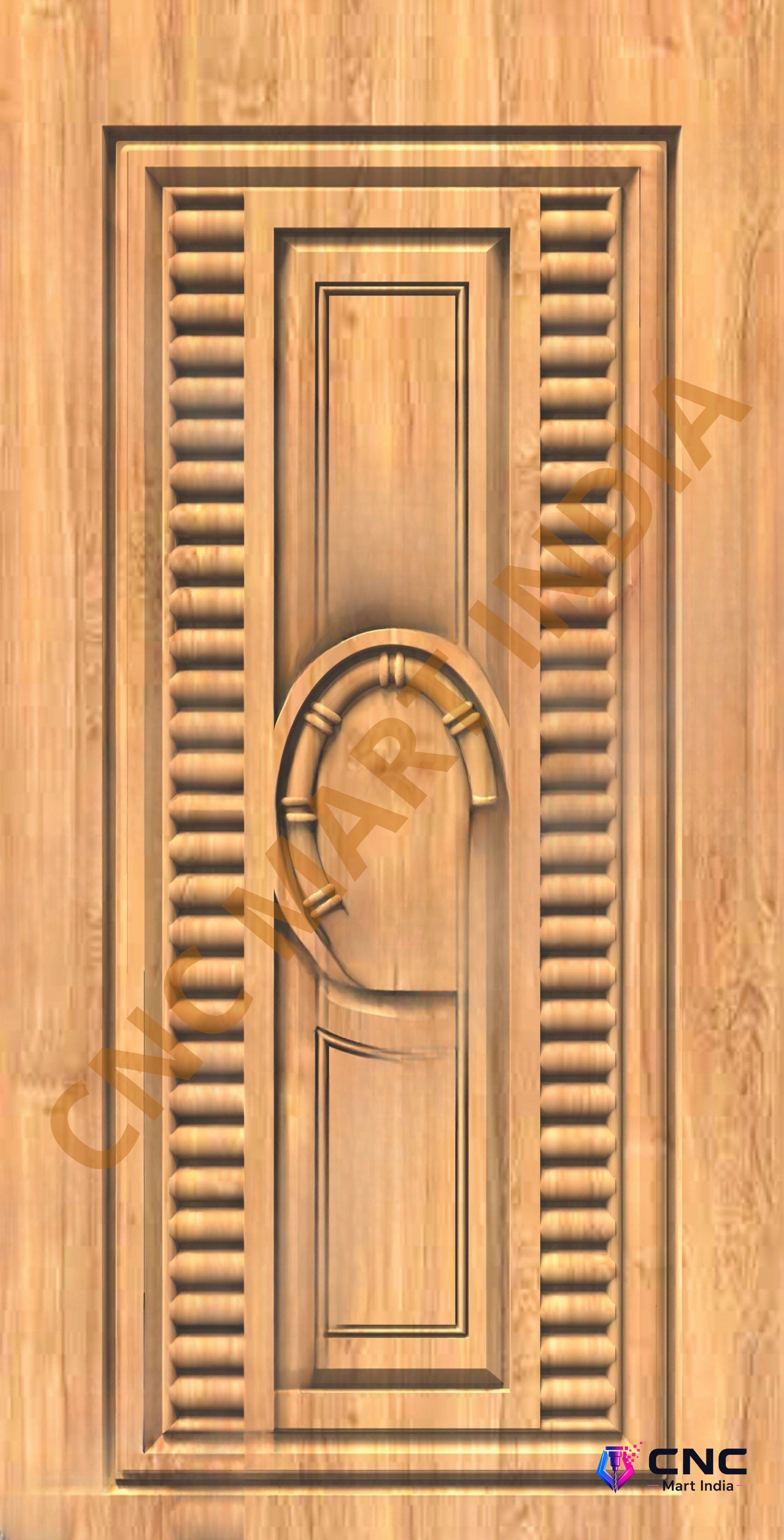 GSK EMBOSSING - EMD-25 Elegant Vertical Fluted Panel Decorative Door 3D Model